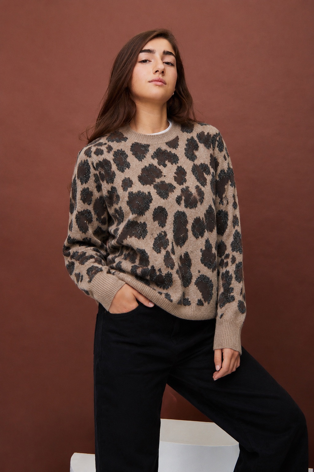 SWEATER PRINT CHOCO